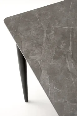 Stół rozkładany Ariaster popielaty marmur/czarny 90/180-260cm