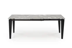 Stół rozkładany Asniki popielaty marmur/czarny 81/141-201cm
