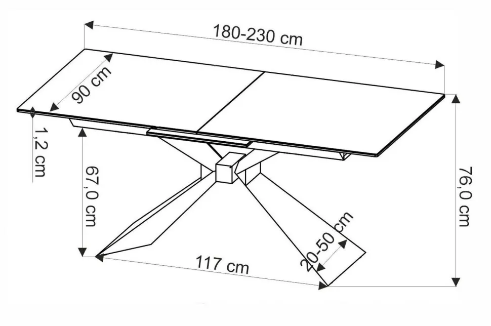 Stół rozkładany Narel 90/180-230cm