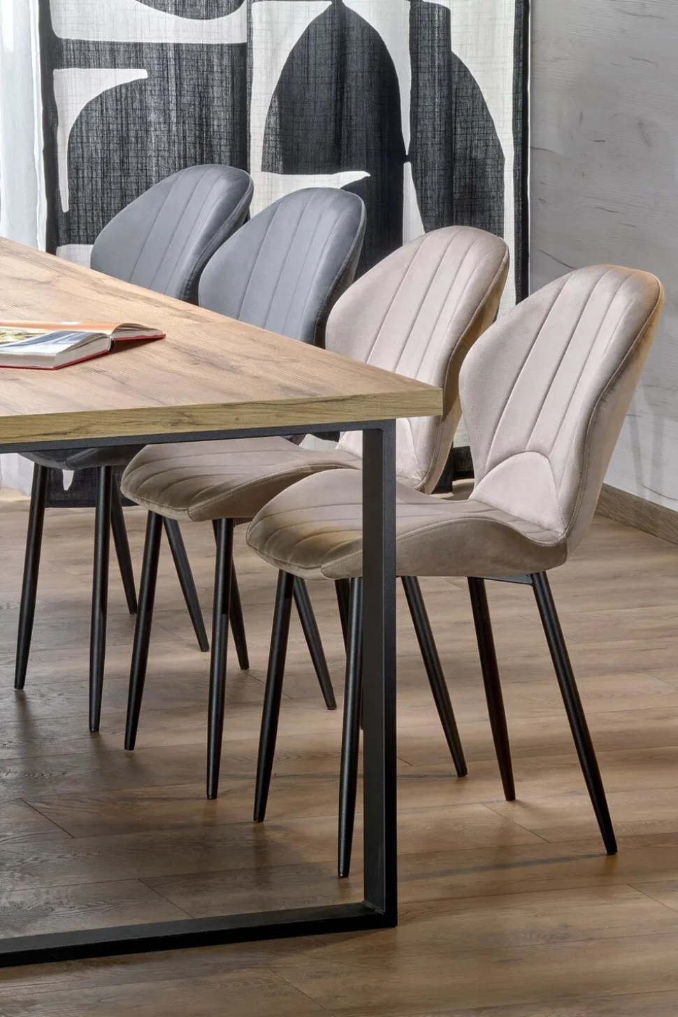 Stół rozkładany Vernon dąb wotan/czarny 90/160-310cm