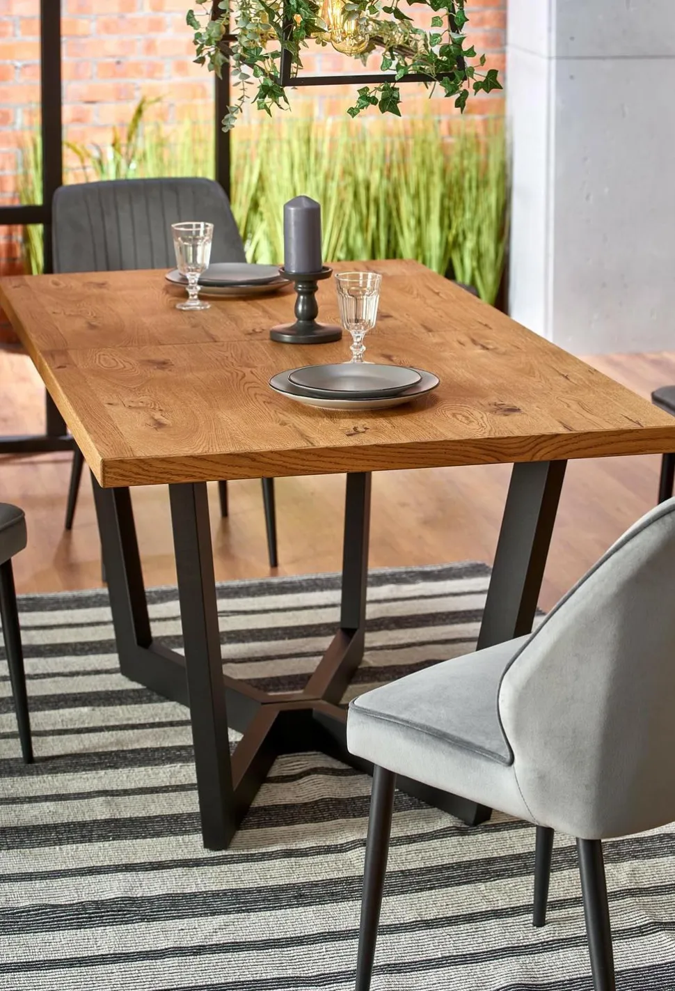 Stół Silva jasny dąb/czarny