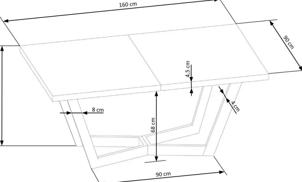 Stół Silva jasny dąb/czarny