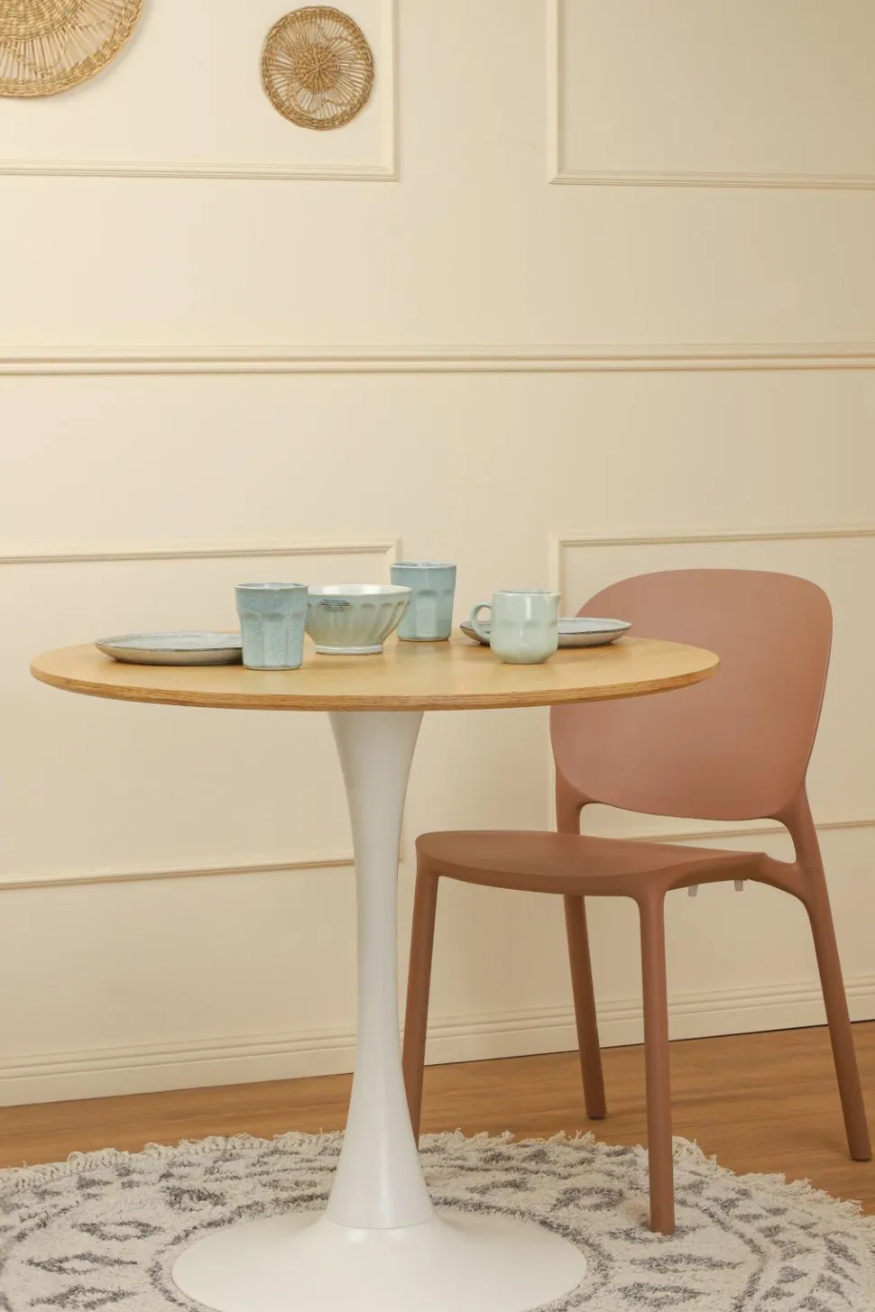 Stół Simplet Skinny dąb/ biały 80 cm