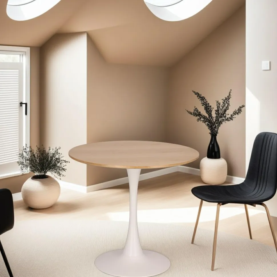 Stół Simplet Skinny dąb/ biały 80 cm