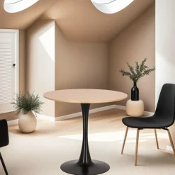 Stół Simplet Skinny dąb/ czarny 80 cm