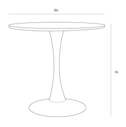 Stół Simplet Skinny White 90cm okrągły