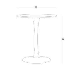 Stół Simplet Skinny White 60cm okrągły