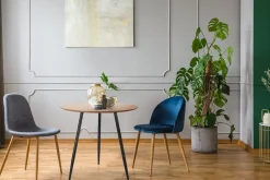 Stół Sottile 80cm naturalny/czarny okrągły