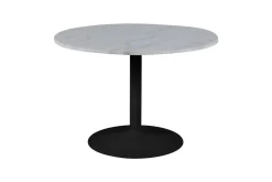 Stół Tarifa biały marmur czarna podstawa okrągły