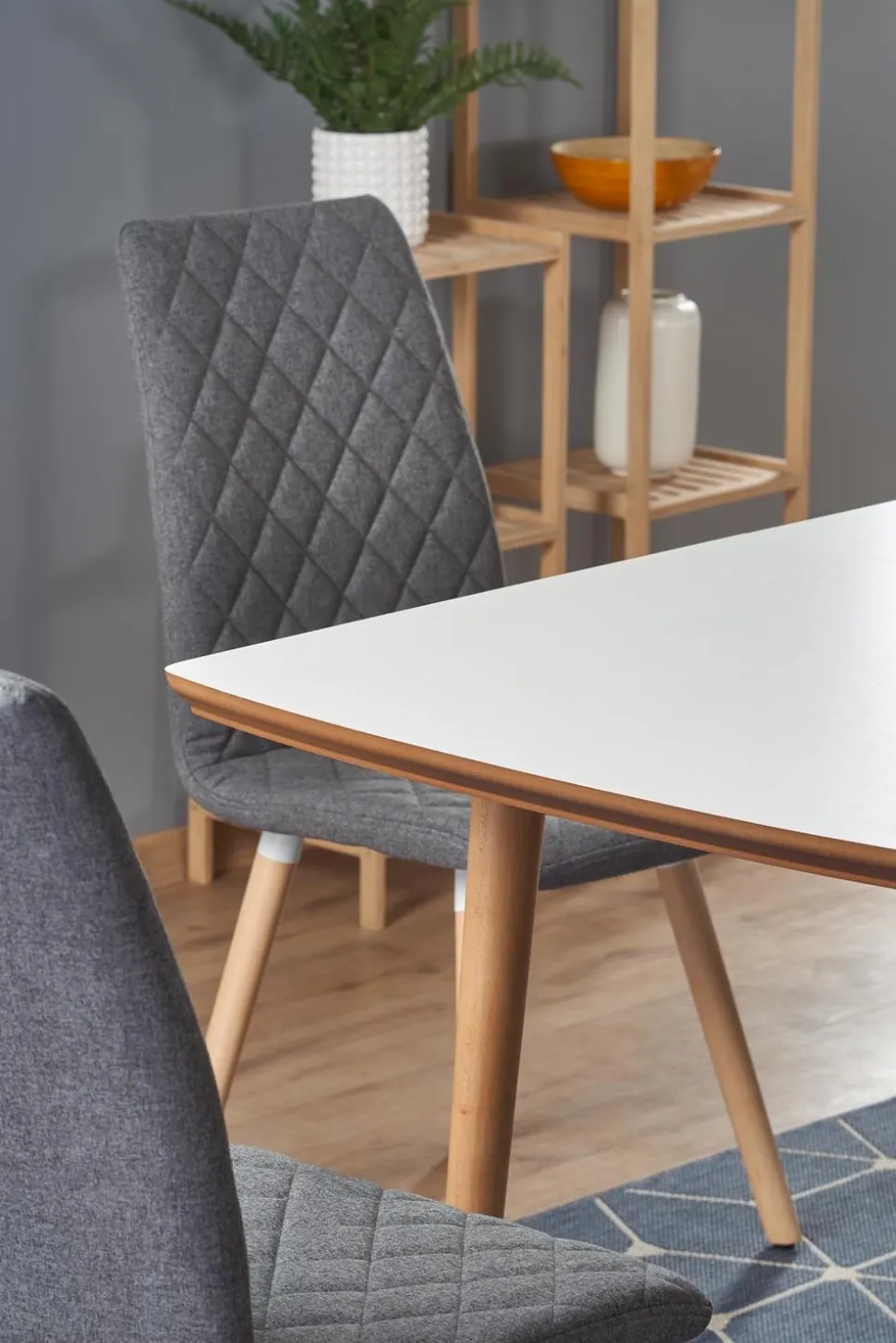 Stół Terra rozkładany biały mat/dąb