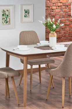 Stół Terra rozkładany biały mat/dąb