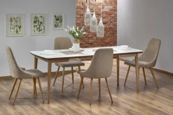 Stół Terra rozkładany biały mat/dąb