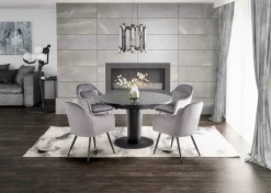 Stół Tiano okrągły rozkładany, czarny