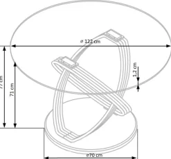 Stół Ticco okrągły transparentny/ czarny