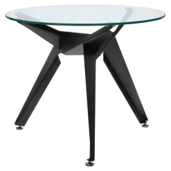 Stół Troy 90cm transparentny/ czarny