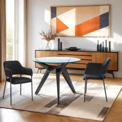 Stół Troy 90cm transparentny/ czarny