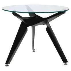 Stół Troy 90cm transparentny/ czarny