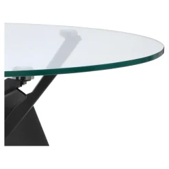 Stół Troy 90cm transparentny/ czarny