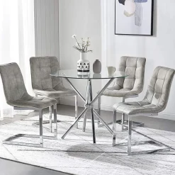 Stół Ufo 90cm transparentny/ chrom