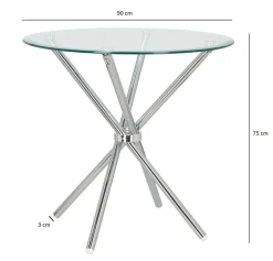Stół Ufo 90cm transparentny/ chrom
