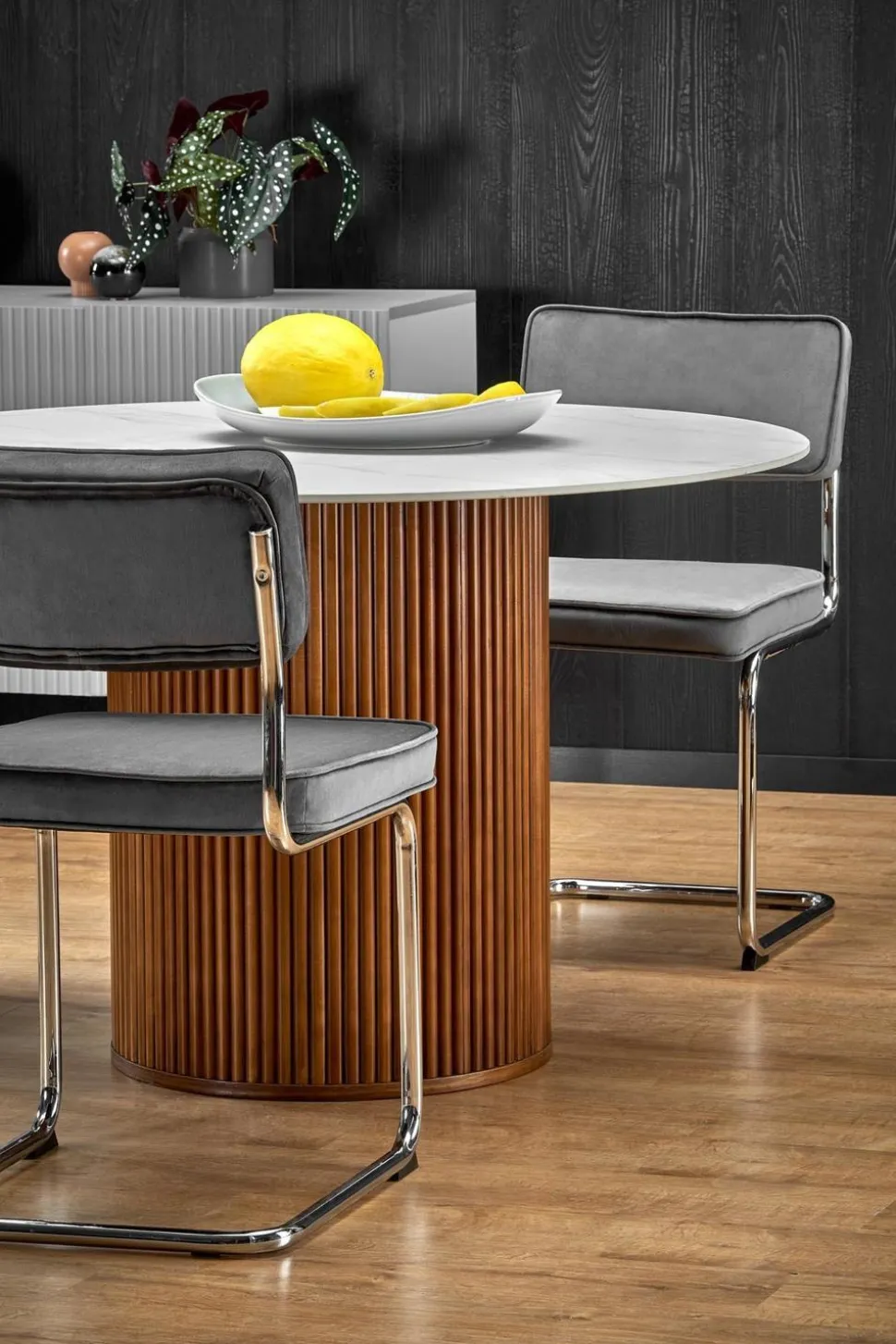 Stół Uno okrągły, biały marmur