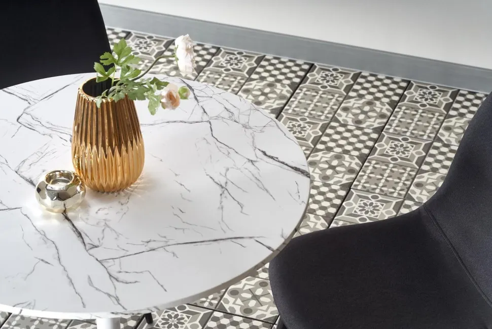 Stół Verden, biały marmur/biały