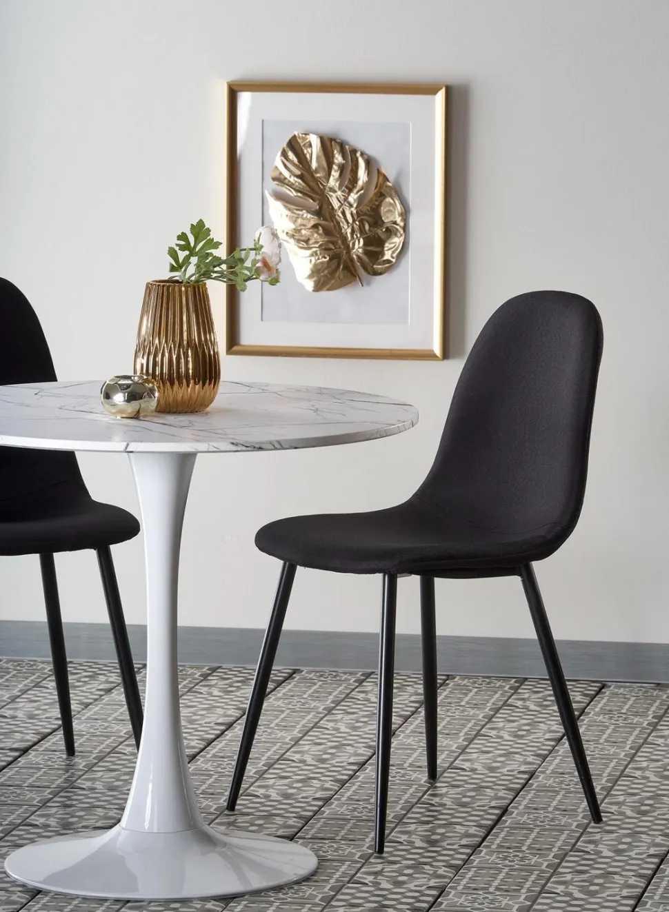 Stół Verden, biały marmur/biały