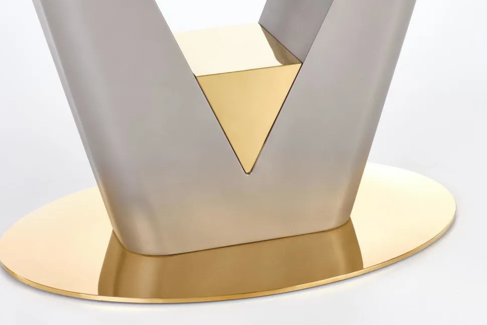 Stół Vermut rozkładany jasny szary/złoty