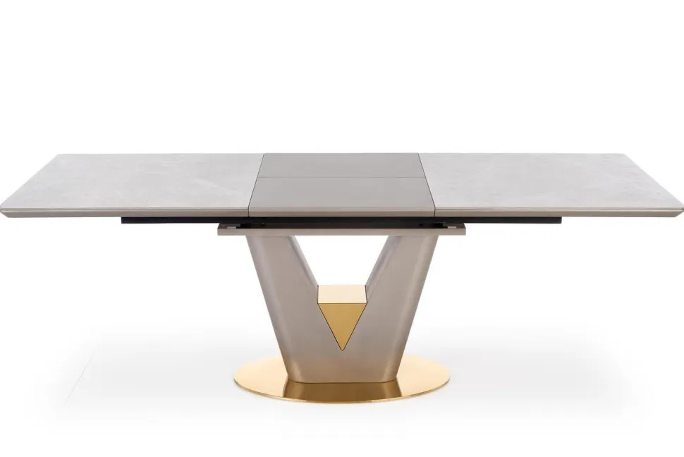 Stół Vermut rozkładany jasny szary/złoty