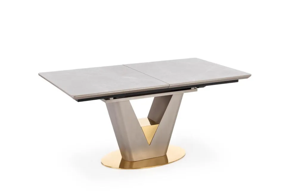 Stół Vermut rozkładany jasny szary/złoty