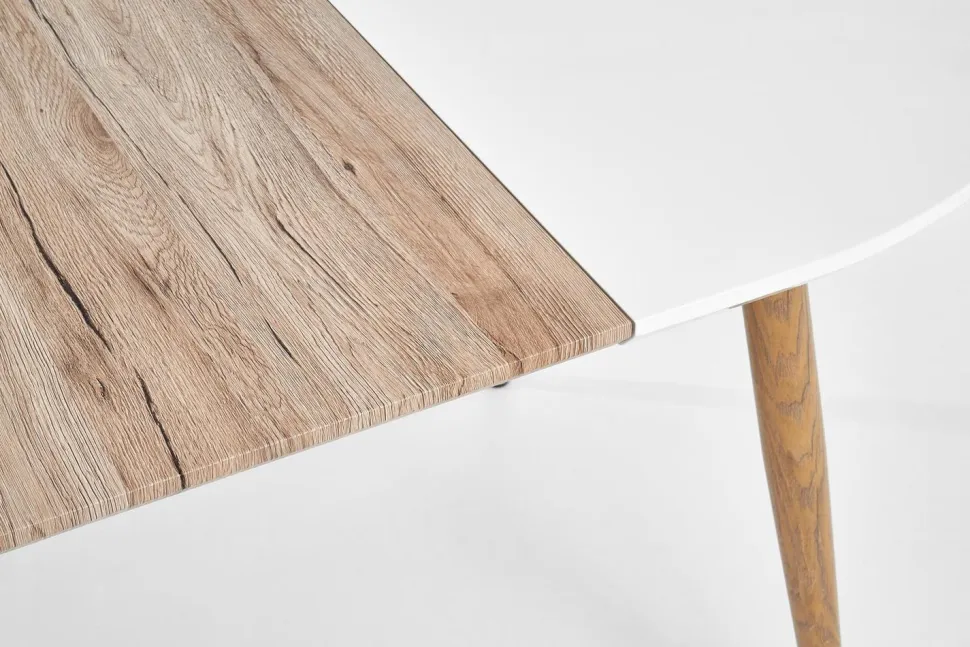 Stół Wader rozkładany biały / dąb san