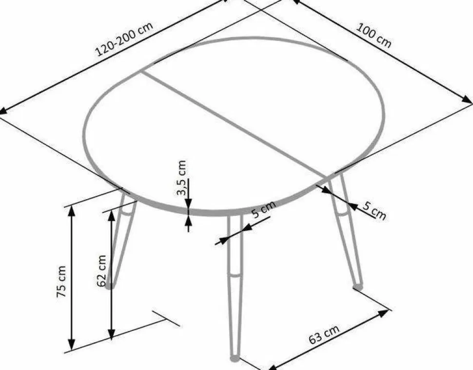 Stół Wader rozkładany biały / dąb san