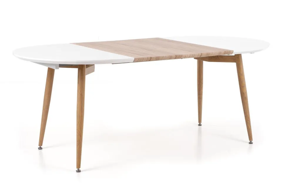 Stół Wader rozkładany biały / dąb san