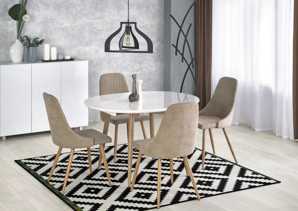 Stół Wader rozkładany biały / dąb san