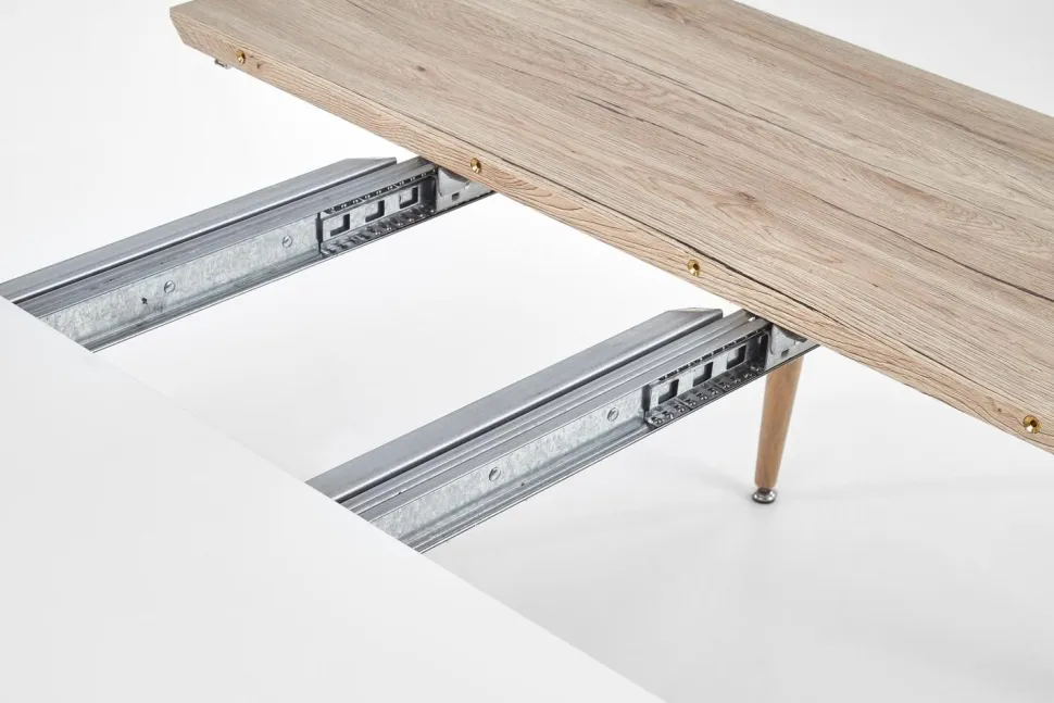 Stół Wader rozkładany biały / dąb san