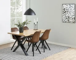 Stół Wales Cross 160x90 naturalny/czarny loftowy