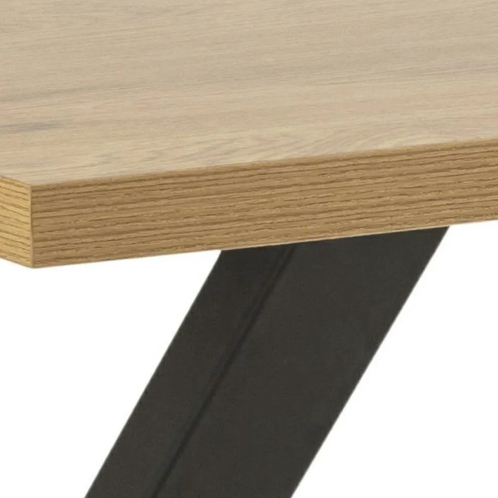 Stół Wales Cross 160x90 naturalny/czarny loftowy