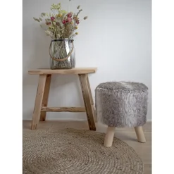 Stołek Barcelona tekowy naturalny