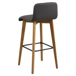 Stołek barowy Arosa antracytowy z drewnianymi nogami