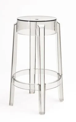 Stołek barowy Duch 75 cm inspirowany Ghost transparentny