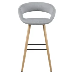 Stołek barowy Grace low szary jasny tapicerowany