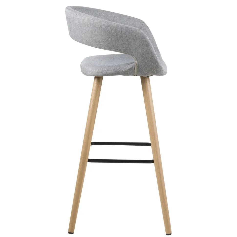 Stołek barowy Grace low szary jasny tapicerowany