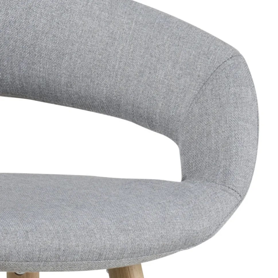 Stołek barowy Grace low szary jasny tapicerowany