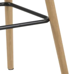 Stołek barowy Grace low szary jasny tapicerowany