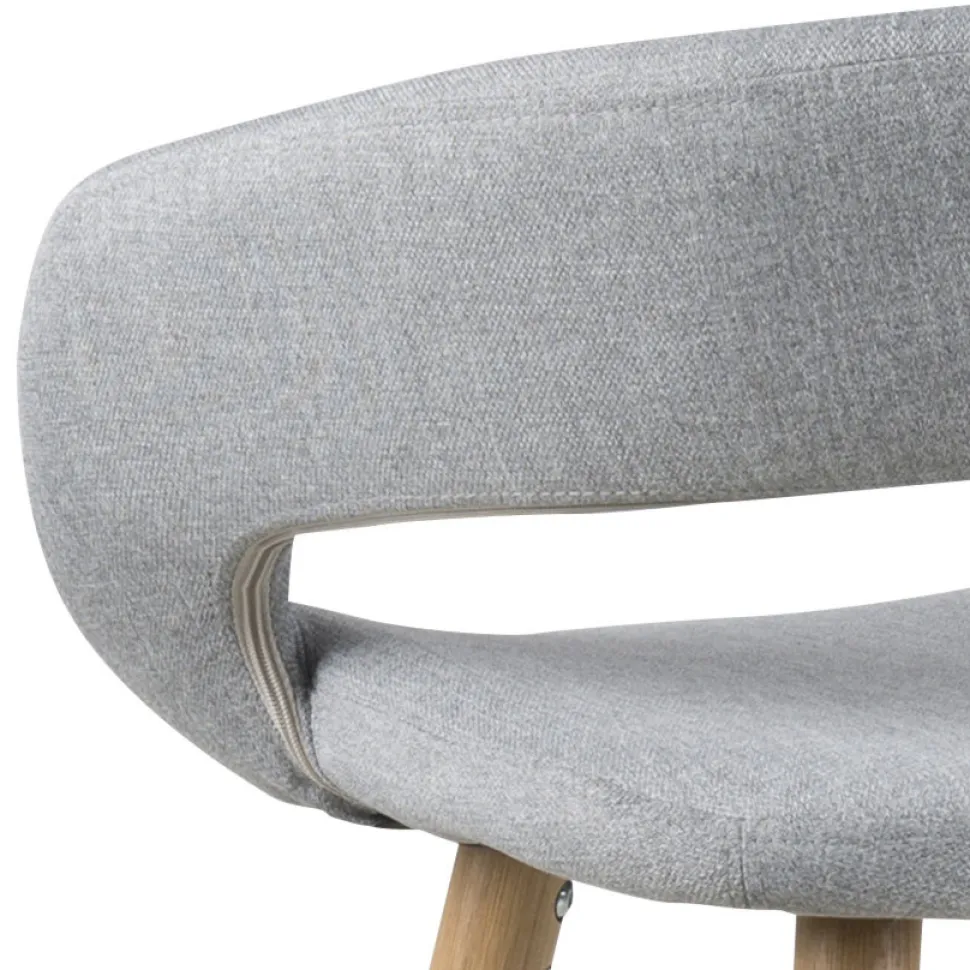 Stołek barowy Grace low szary jasny tapicerowany