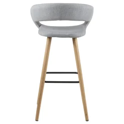 Stołek barowy Grace low szary jasny tapicerowany