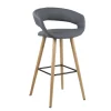 Stołek barowy Grace low szary ciemny tapicerowany
