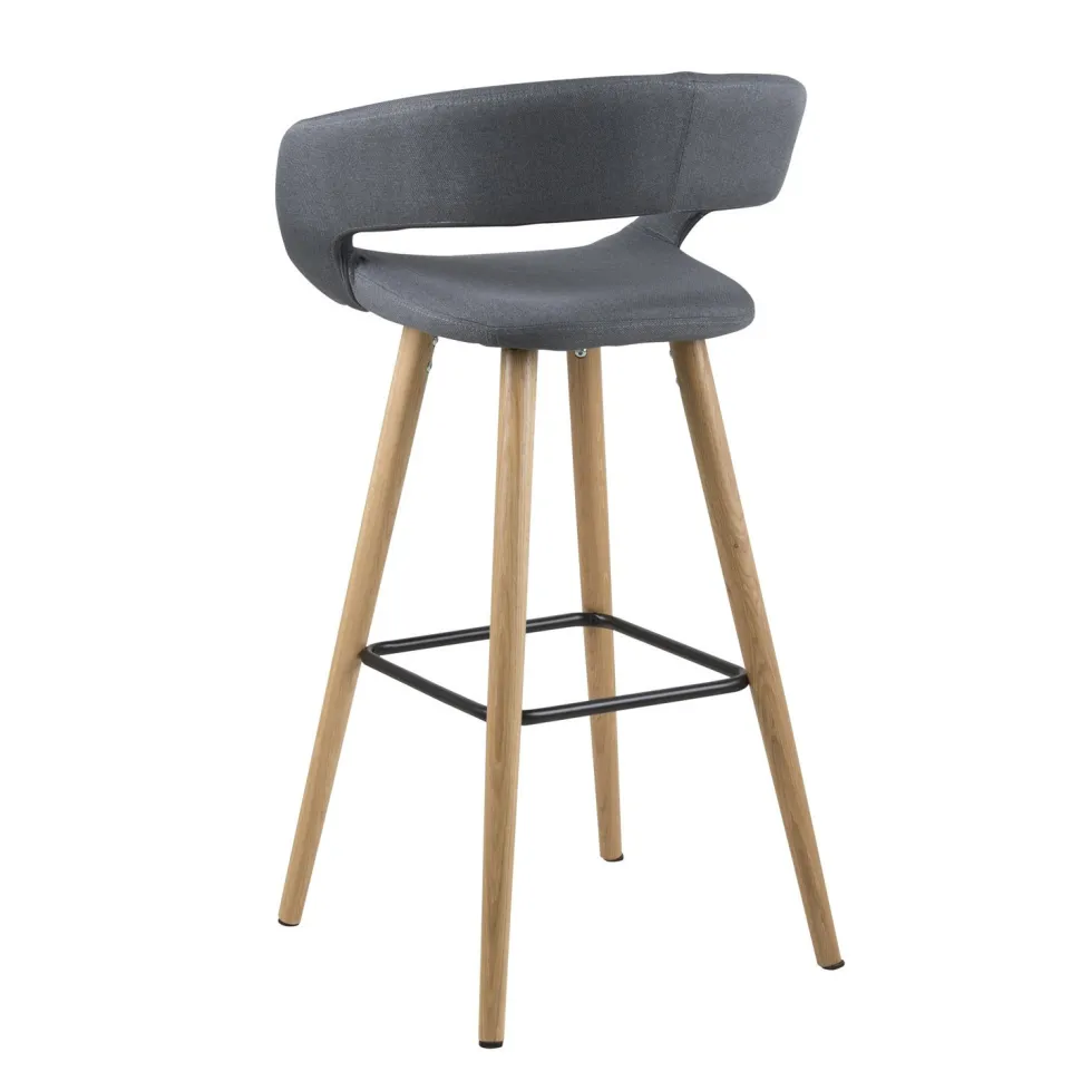 Stołek barowy Grace low szary ciemny tapicerowany