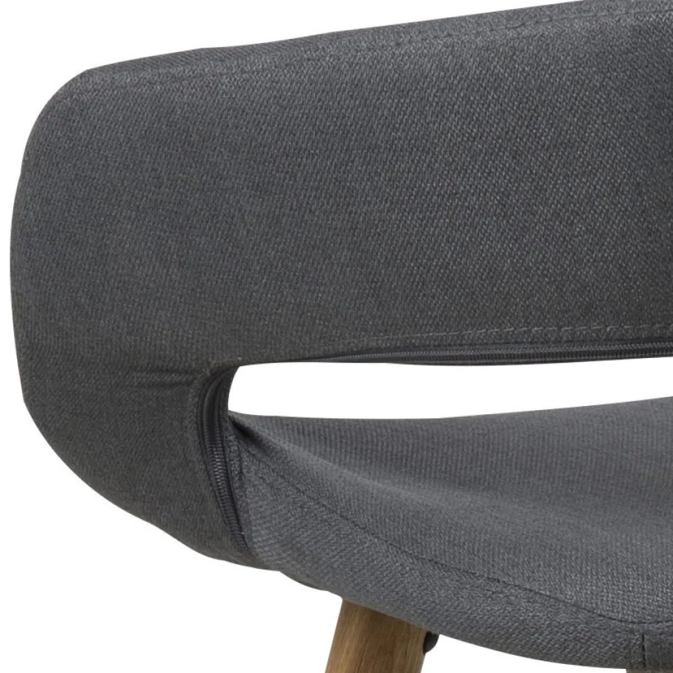 Stołek barowy Grace low szary ciemny tapicerowany