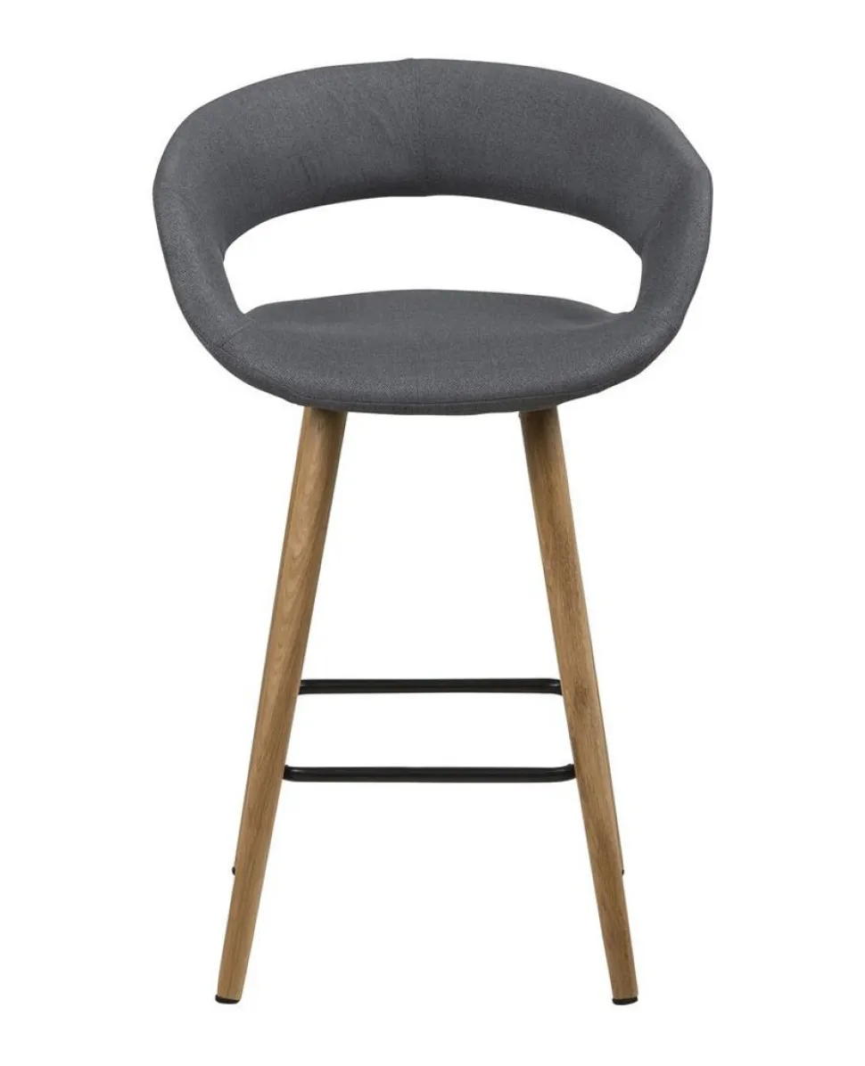 Stołek barowy Grace low szary ciemny tapicerowany